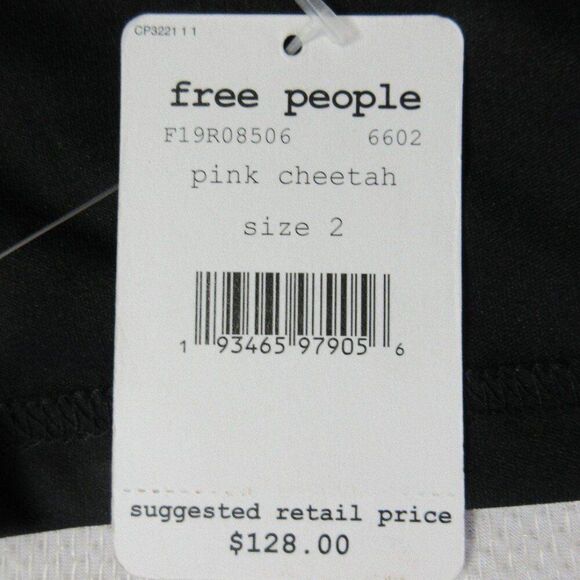 FREE PEOPLE FP One Sequin Mini Skirt Size 2 Pink Cheetah Grey Leopard Animal NWT - Picture 9 of 12